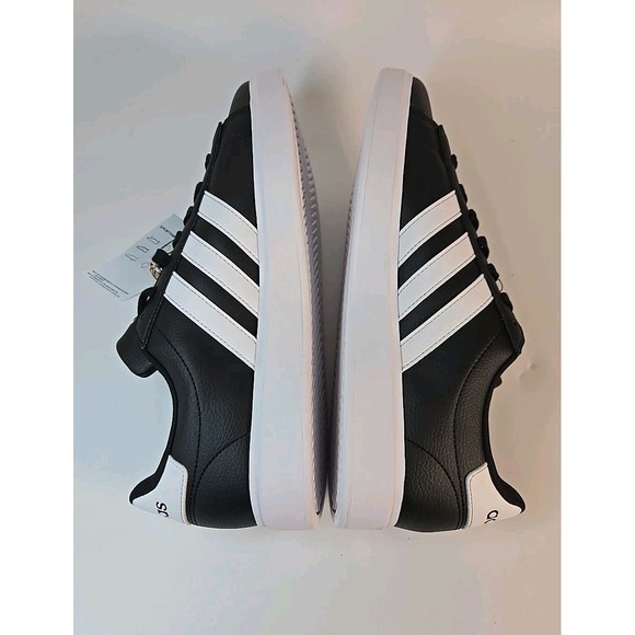 Adidas Mens Size 9.5 Grand Court 2.0 Shoes Black w/ White Stripes GW9195 Sneaker main image 9